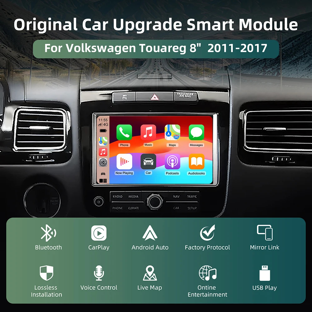 Suitable for Volkswagen Touareg/Golf7 Tiguan Touron Mib/Mib2 Wireless Carplay Android Auto