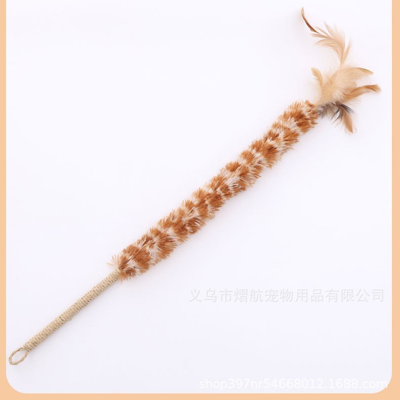 羽毛逗猫棒鸡毛掸子逗猫玩具鸵鸟毛长杆带铃铛耐咬磨牙剑逗猫杆|undefined