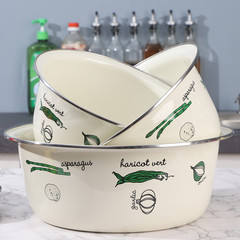 A5L琺瑯搪瓷廚房家用盆湯盆搪瓷和面盆打蛋洗菜盆搪瓷盆拌