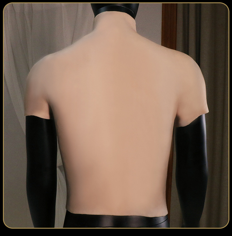 Jiuai Silicone Muscle Costume Top, Realistic Flesh-Tone Chest Design, Adult Cosplay Wear — detail image 20