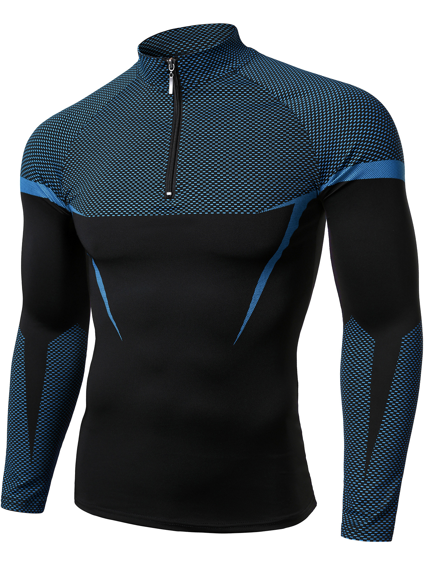 Men's Athletic Shirt Long Sleeve Quick Dry Workout Top For Gym_voghion.com