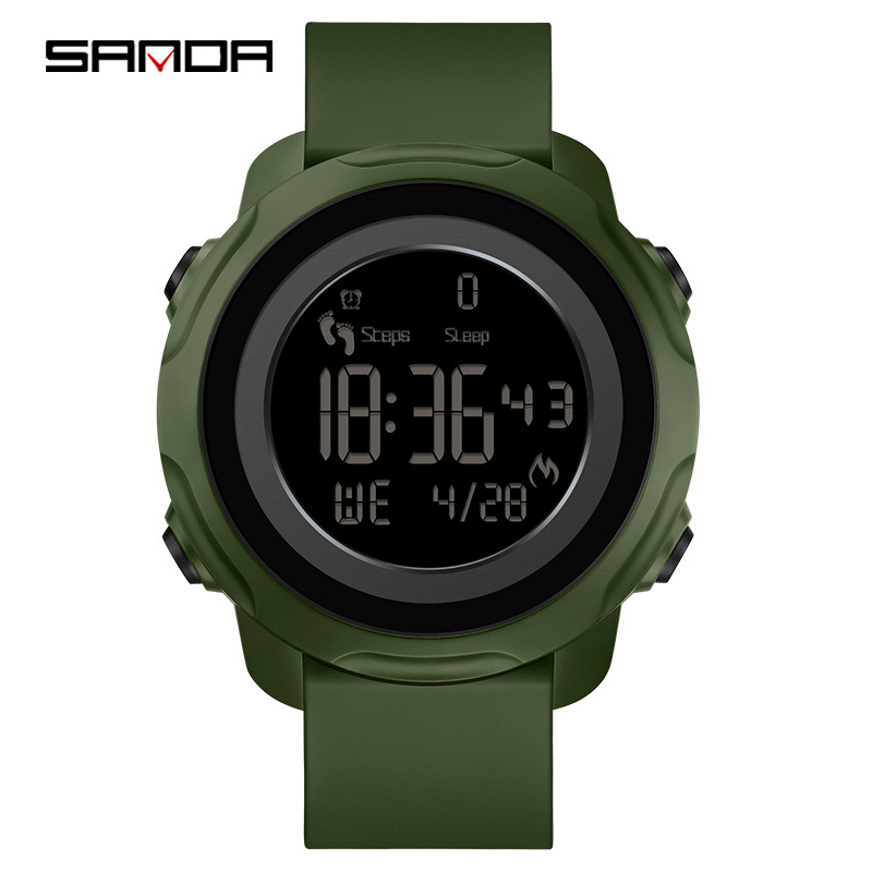 SANDA paso contando calorías reloj despertador deportivo reloj luminoso impermeable monitoreo del sueño reloj inteligente 6121