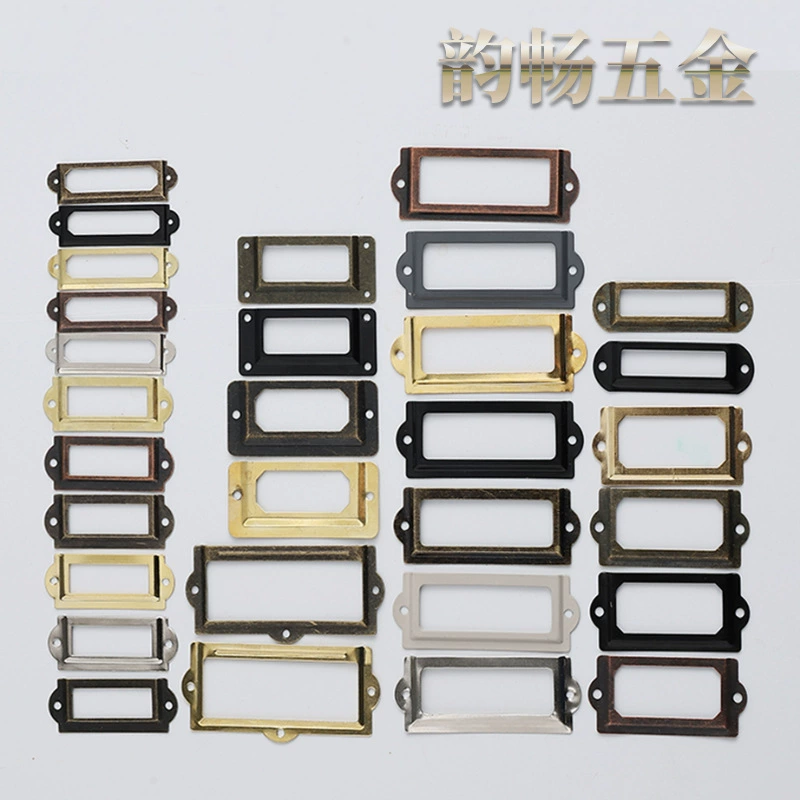 Маленький слот для карт имя карты рамка ручка этикетки рамка квадратная рамка Железный антикварный ящик зажим для карты Этикетка Закладка рамка