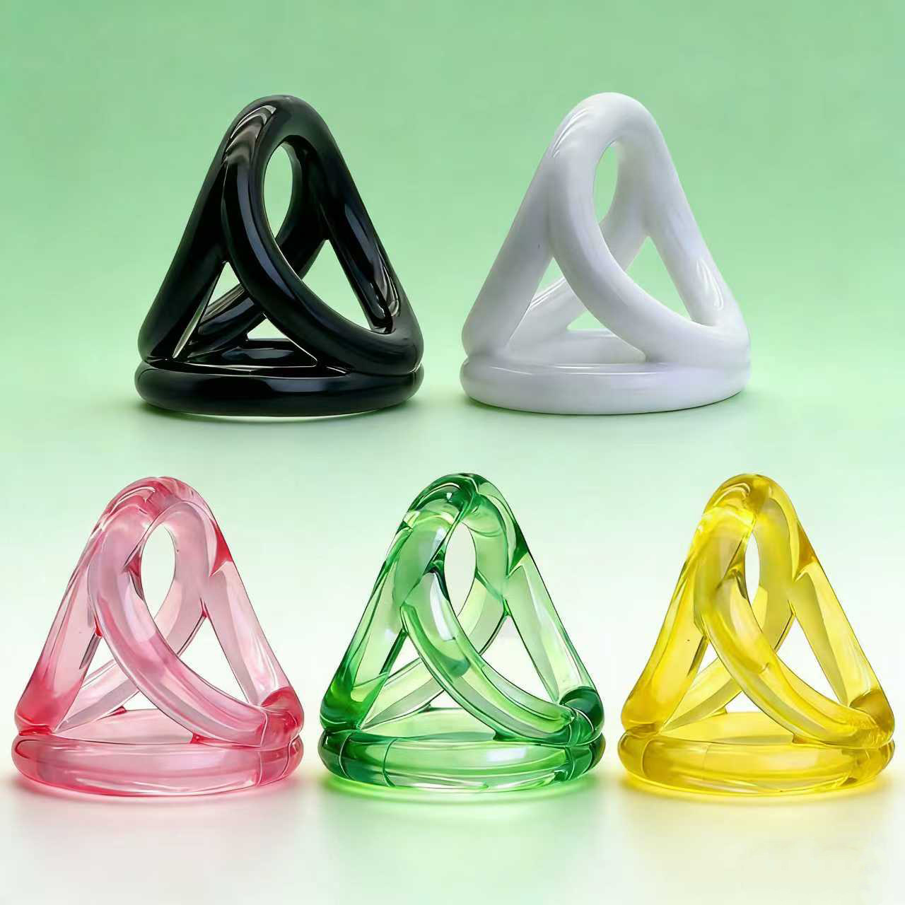 Men’s Wearable TPE Cock and Ball Ring, Manual Delay Support, Yellow — detail image 1