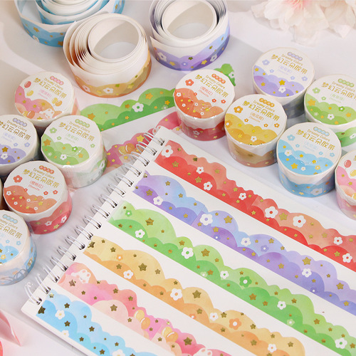 Fantasy cloud tape creative landscaping hand ledger sticker gradient cloud special shape washi tape hand ledger collage material