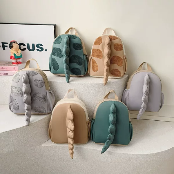 Children's Dinosaur Tail Backpack, Cute Cartoon Design, Small Backpack, Kindergarten Baby School Bag, New Style