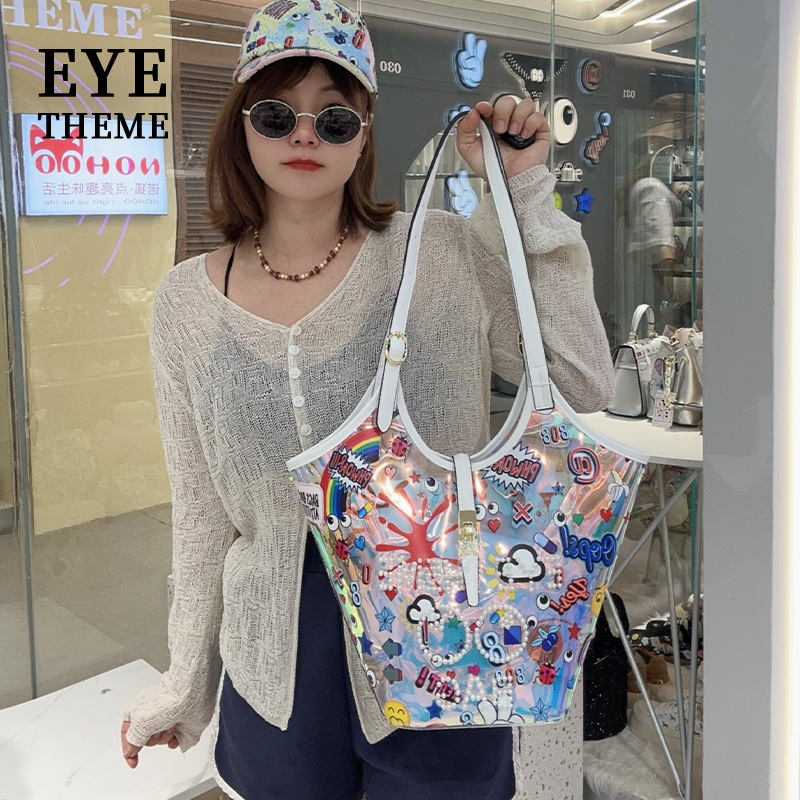 2025 mujer portátil jelly transparente un hombro impresión de material especial de la moda moda bolso 2831 #