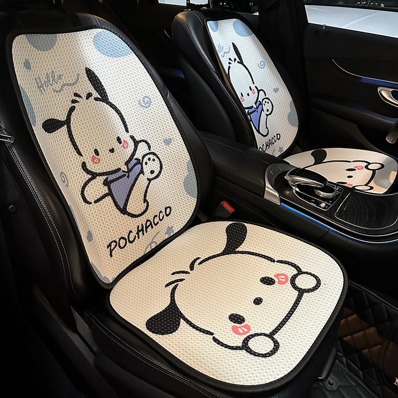 パチャドッグカーシートクッション、オールシーズン対応ユニバーサルハーフカバーシートカバー、かわいい漫画の女性用シートクッション、夏用カーシートクッションシートカバー|undefined