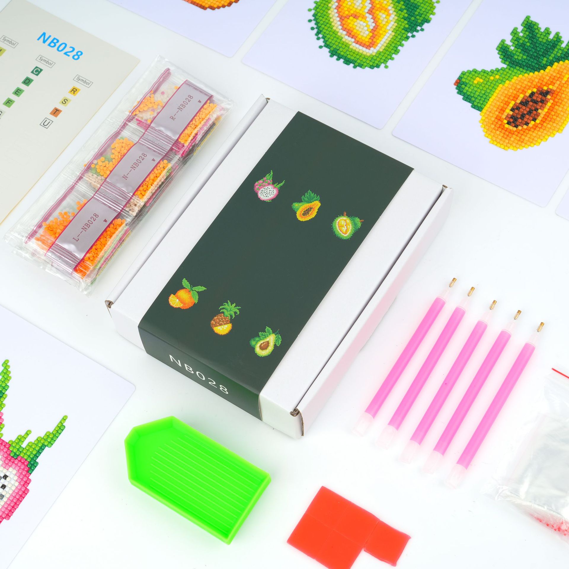 Diamante 5D transfronterizo DIY5 * 7 pulgadas sin marco creativo frutas exóticas manzanas piña estación independiente venta caliente