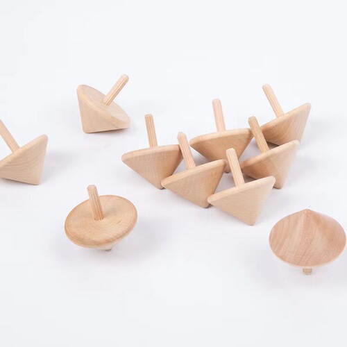 DIY wooden small top children's hand-painted DIY finger spinning top traditional wooden log spinning top manufacturer wholesale
