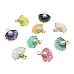 合金カラー滴油アクセサリーアクセサリーdiyシミュレーションホタテ真珠ペンダントネックレスブレスレットアクセサリークロスボーダー