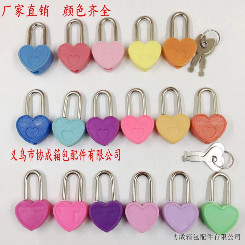 Оптовая поставка канцелярские замки мини-персик замок в форме сердца квадратный замок ноутбук маленький цинковый сплав навесной замок