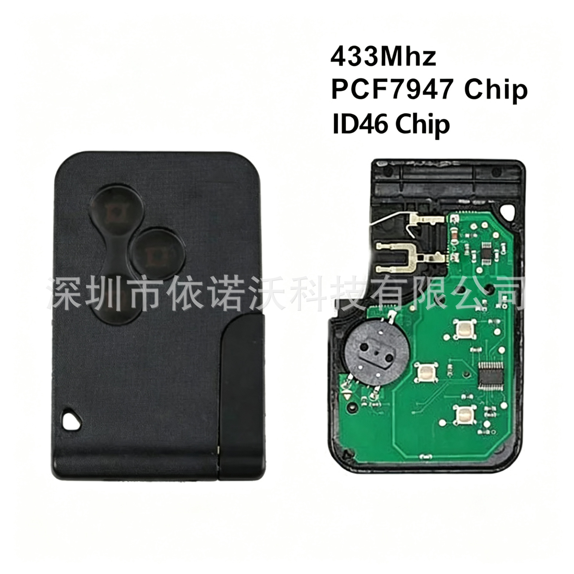 Suitable for Renault 3-button Megane remote control car key 433 frequency ID46 chip PCF7947 chip