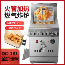 仅出口台式燃气炸炉DC-181炸炉控温燃气炸炉燃气恒温单缸单筛炸炉