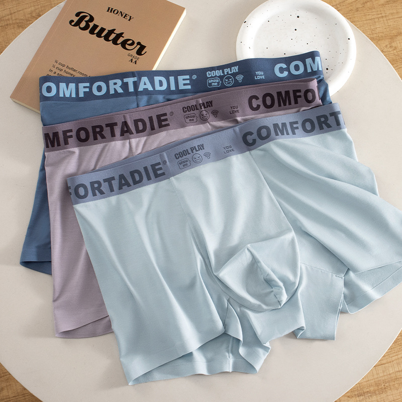 Pantalones de moda de hombre, algodón antibacteriano, entrepierna transpirable, elástica, no apretada, cintura media para hombres, pantalones planos sin marcas