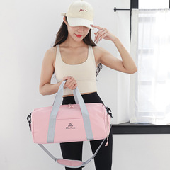 Unisex Short Trip Outing Simple Style Luggage Bag with Shoes Compartment Handheld Travel Bag Dry Wet Separation Fitness Yoga Bag