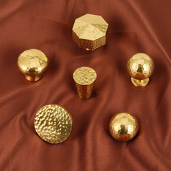 新中式手工錘紋純黃銅實心單長孔家具五金衣鞋廚抽屜裝櫃門拉把手