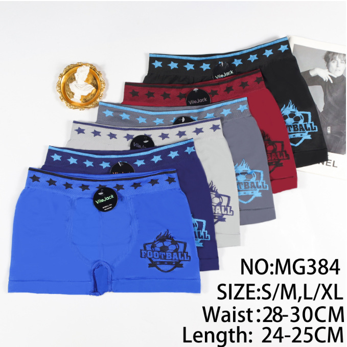 Calzoncillos bóxer para niños con estampado deportivo, diseño de fútbol y béisbol, ropa interior transpirable de poliéster sin costuras para adolescentes, para exportación.