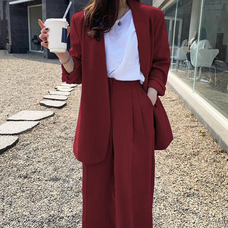 Burgundy single-piece suit