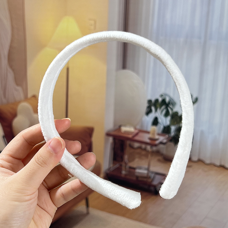 Bandera de cabello diy semiacabado de cabello mujer otoño invierno color caramelo tocado de peluche botón de mano peluche tocado de peluche