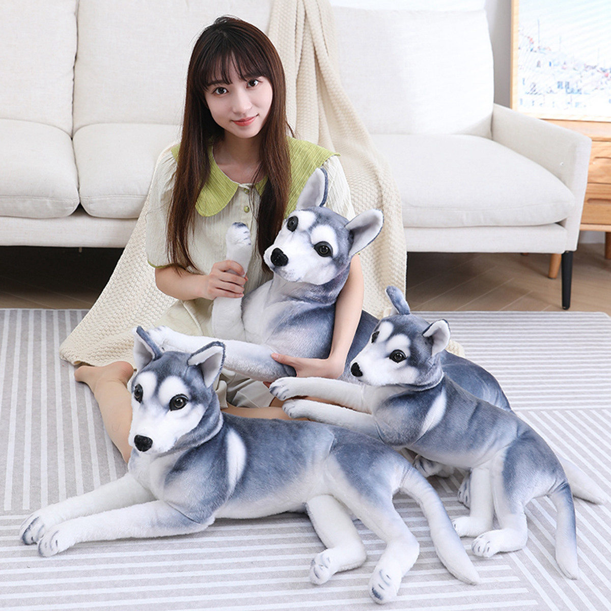 Simulación Husky muñeca Linda dos ha perro de peluche juguete pequeño tamaño ragdoll decoración regalo cumpleaños los niños