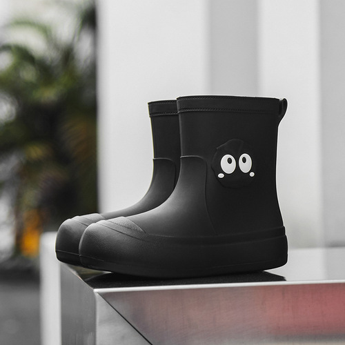  foreign trade rain boots for women cross-border cartoon cute mid-tube outdoor wading rubber shoes kitchen lightweight waterproof overshoes