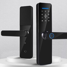 S811热销一握室内门锁涂鸦tuya通通app控制带指纹密码卡片智能锁