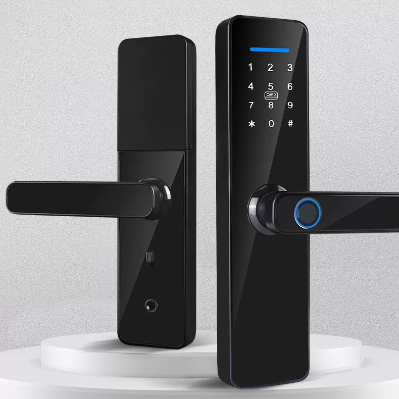 S811热销一握室内门锁涂鸦tuya通通app控制带指纹密码卡片智能锁