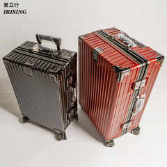 【Selling 300 per day】Aluminum-framed suitcase, wedding pull-along suitcase for men, durable travel case for women, wedding celebration leather box