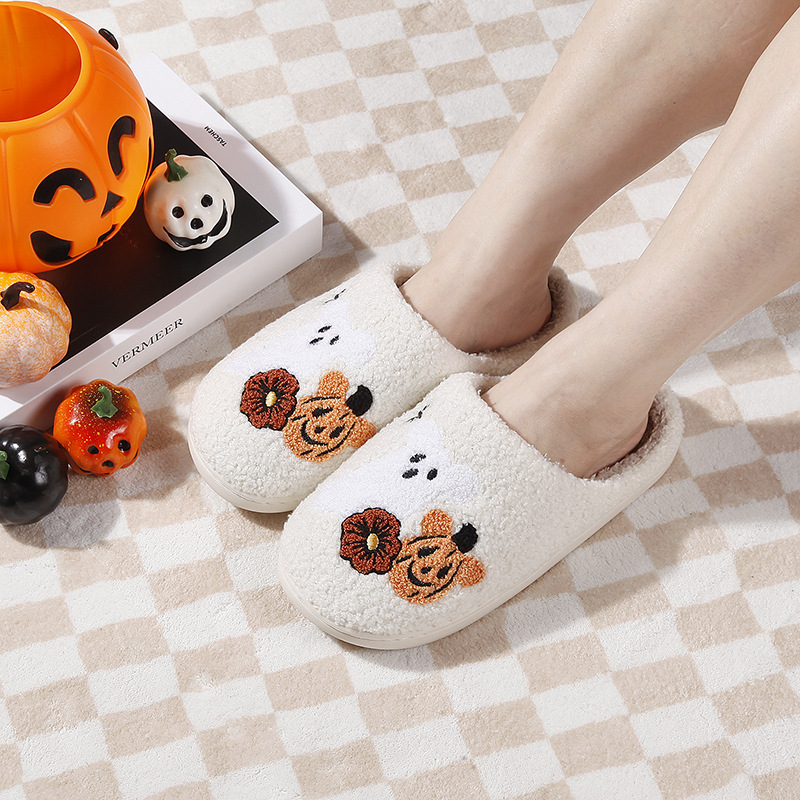New Comfortable Home Flower Ghost Pumpkin Winter Cotton Slippers for Couples Men and Women Thick-Soled Soft-Soled Shoes Thickeneded and Non-Slip New Comfortable Home Flower Ghost Pumpkin Winter Cotton Slippers for Couples Men and Women Thick-Soled Soft-Soled Shoes Thickeneded and Non-Slip