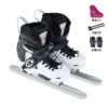 Skating 018 black and white speed skating (pack + knife cover + knee pad)