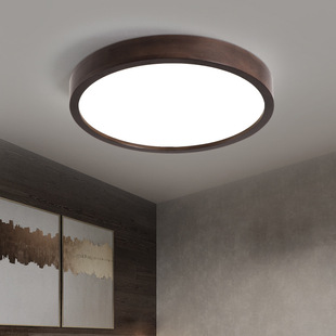 New Chinese Style Solid Wood Ceiling Lamp Bedroom Ultra-thin Antique Lamps Living Room Study Restaurant Modern Simple Wood Art Lamps