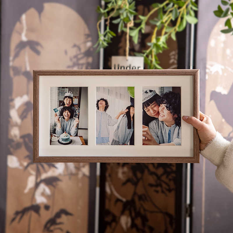 Photo Printing with Frame for DIY Display 6inch Photo Combination Made into a Three-Part or Four-Part Baby Photo Grid with Empty Frame