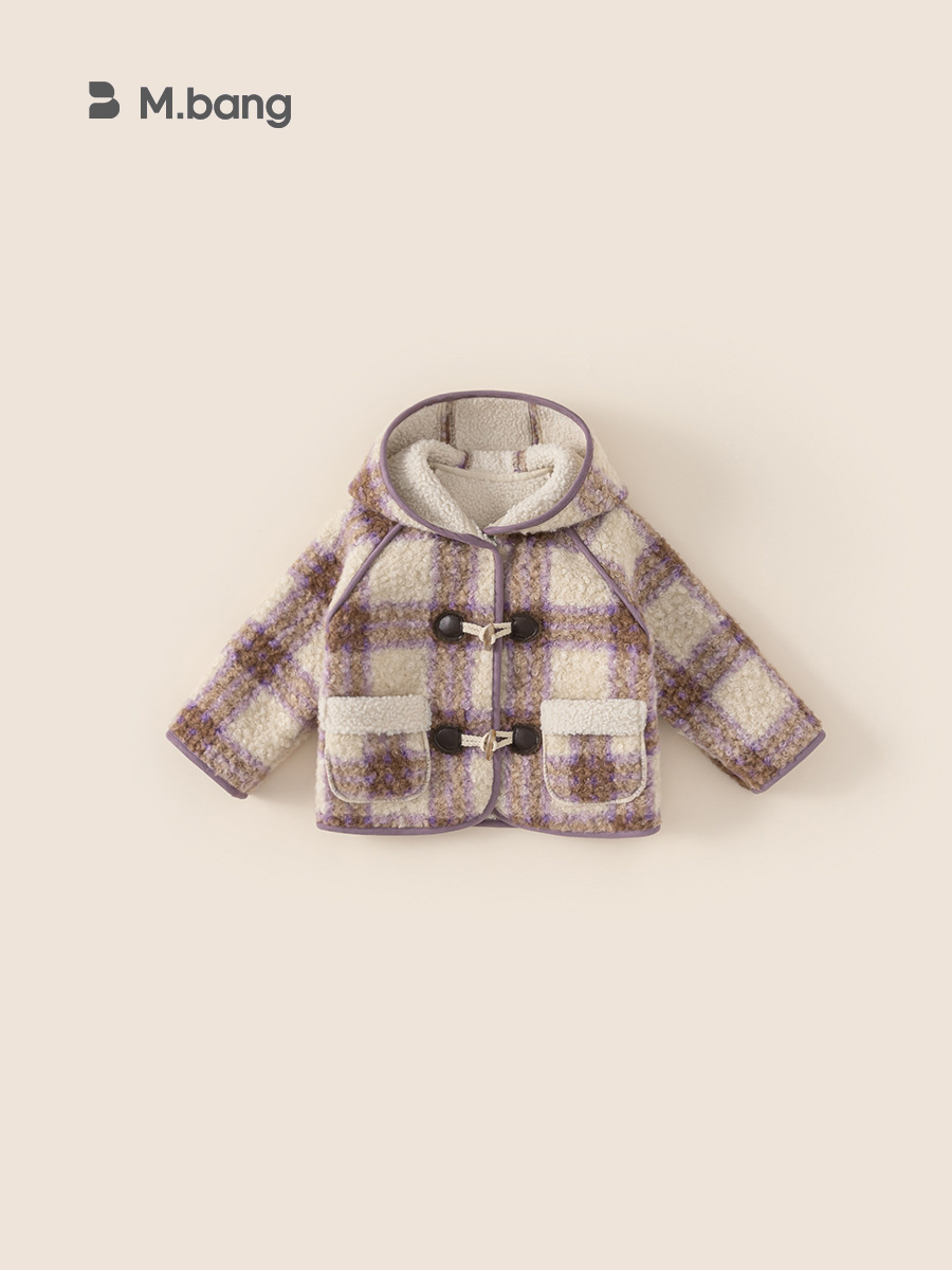 Yubao ropa infantil de niñas abrigo de lana de invierno coreano nuevo bebé con capuzas de algodón grueso