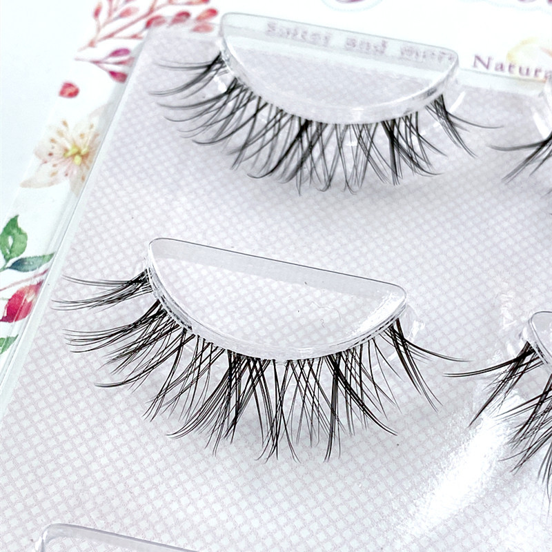 Tallo fino tallo transparente pequeño diablo pestañas postizas natural grueso gran simulación cruzada tallo suave maquillaje desnudo maquillaje tailandés transfronterizo C11