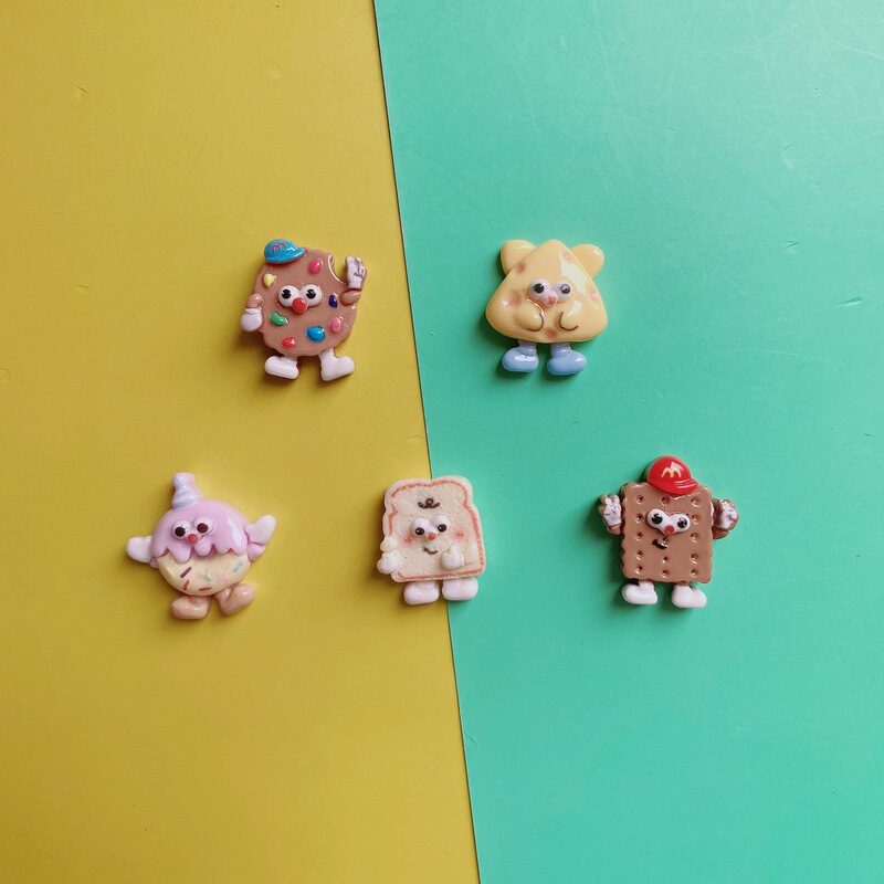 Cartoon Food Play Cheese Donut Resin Accessories Cream Glue Mobile Phone Case Hairpin Grip Head Rope Pendant Hole Shoes