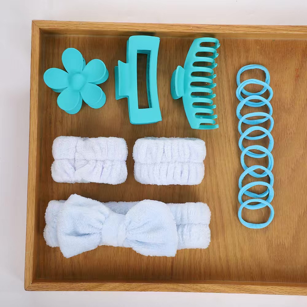 Blue headband, set, 16 pieces