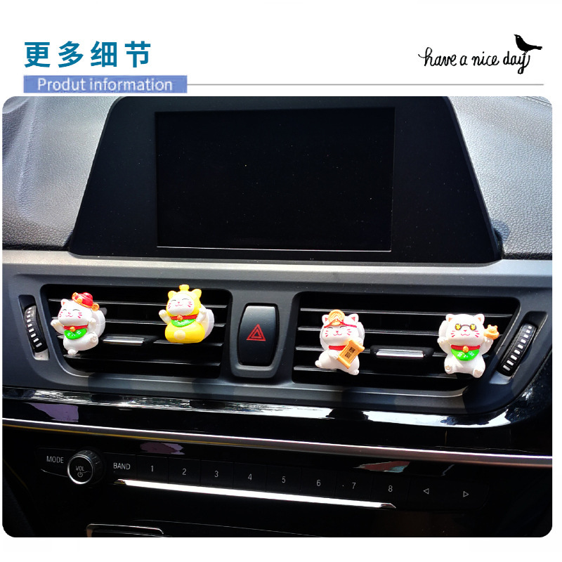 Aromaterapia de coche dibujos animados gato lindo coche salida de aire decoración aromaterapia coche ligero coche decoración de perfume coche