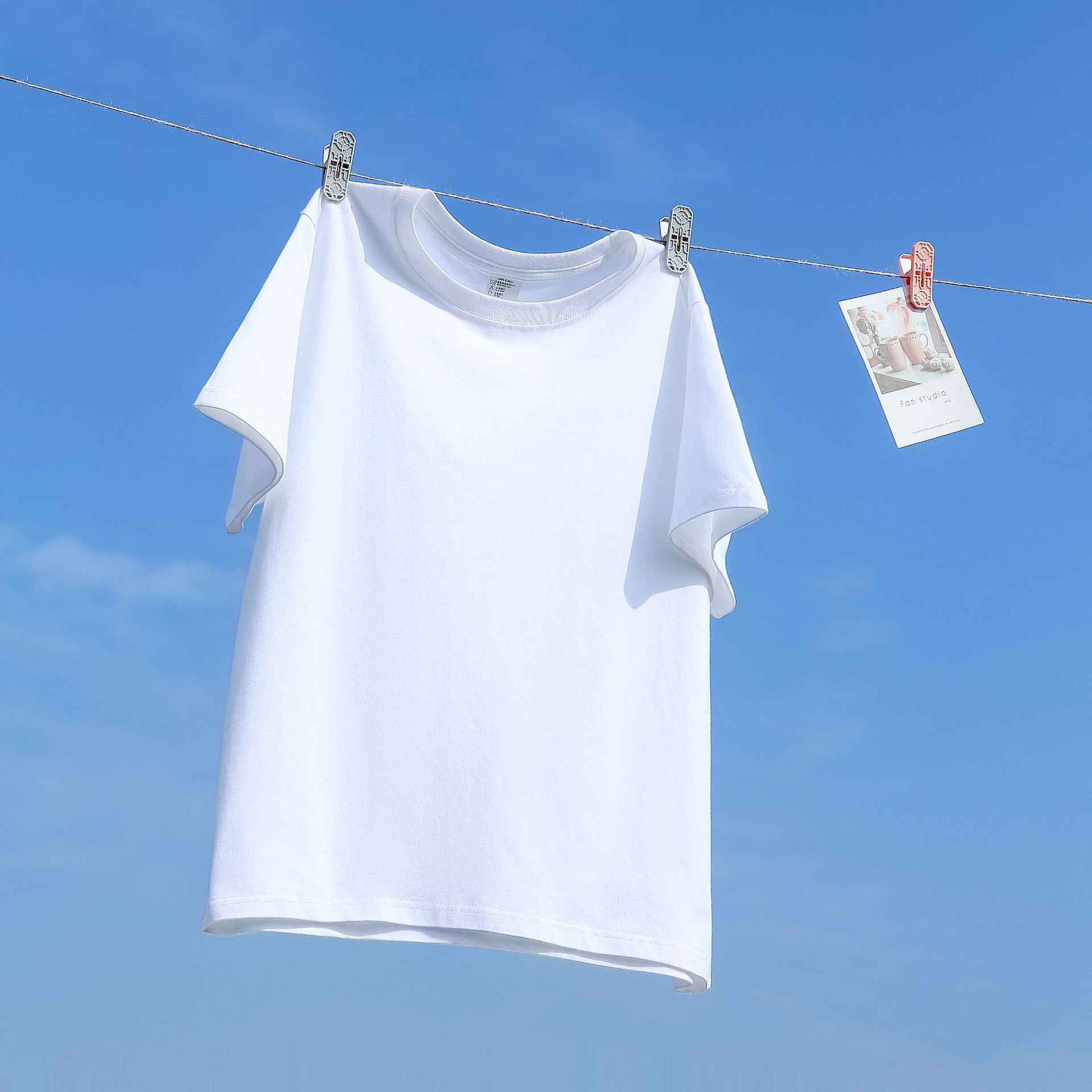 Spot 240g Camiseta de manga corta pesada de doble hilo para hombre verano blanco suelto algodón puro color sólido hombro caída media manga personalizada t