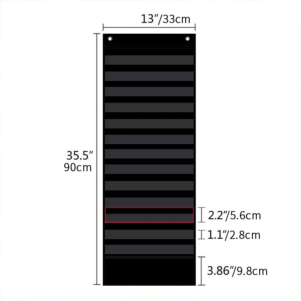 Pocket Chart14格透明班級教室學生時間計劃表掛袋兒童日程表掛袋