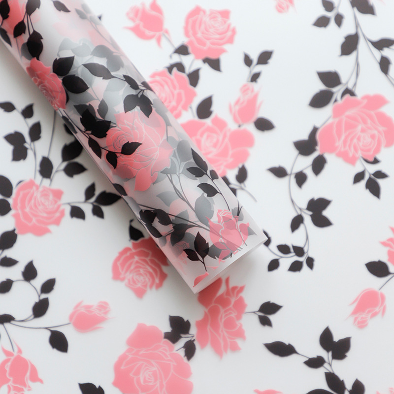 Flores Xiao Luo rosa flor embalaje de papel semitransparente ramo de flores de San Valentín diy regalo flor florista papel de envoltura de flores