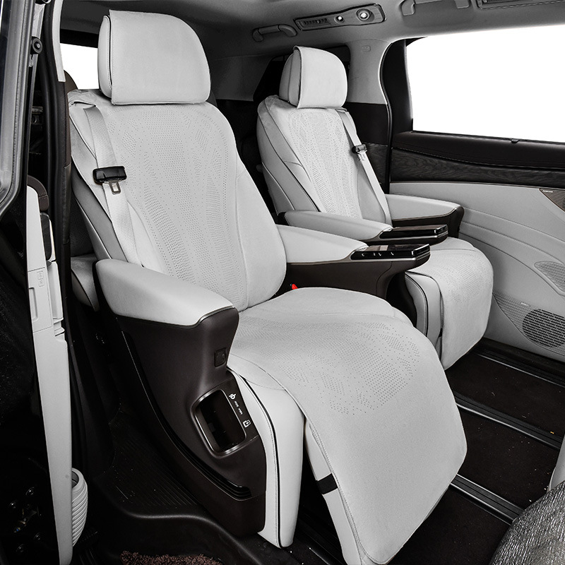 Suede, Full Coverage | Denza Modelə uyğun (Original) oturacaq örtükləri - huoda-grey-middle-row-2-seats-denza-d9-22-24