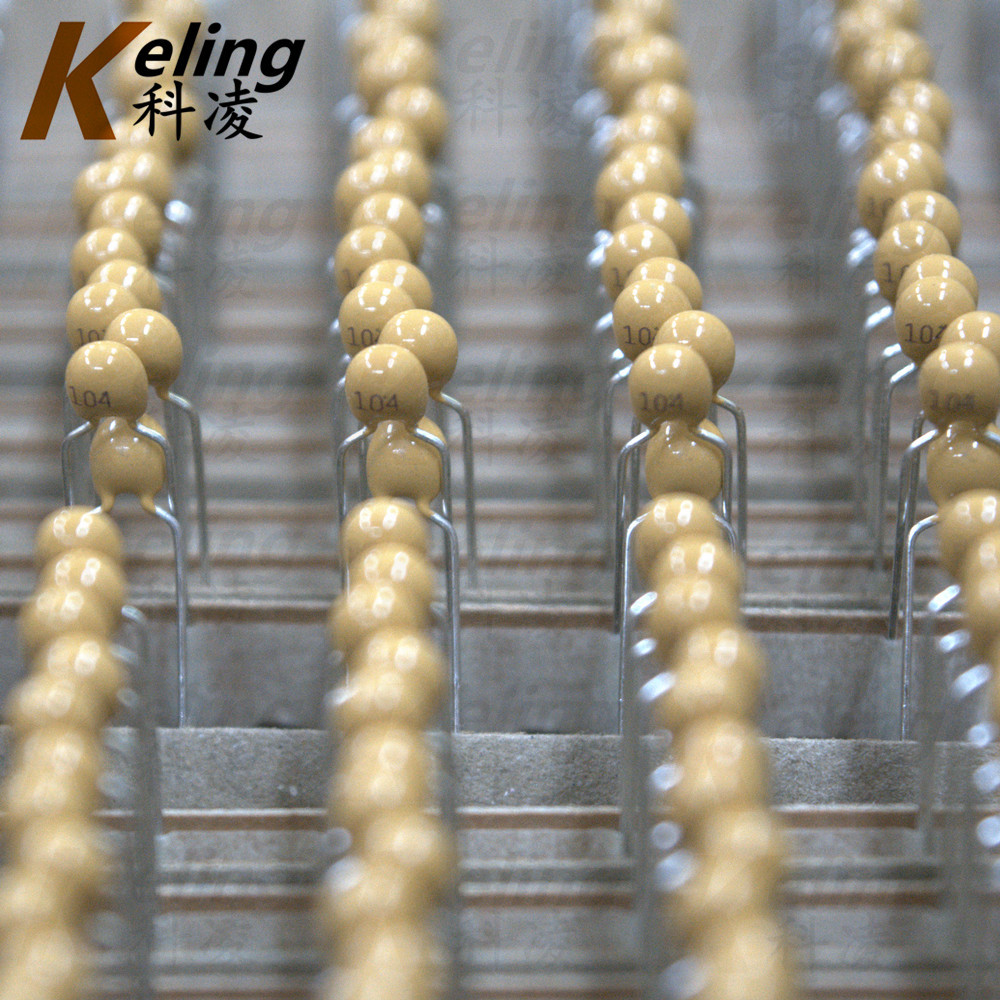 编带独石电容 104M 100NF 0.1UF 20% 脚距5.08MM 1盒2000只