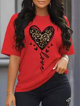 2025 Slayr Women's Leopard Print Oversized Love Heart Casua