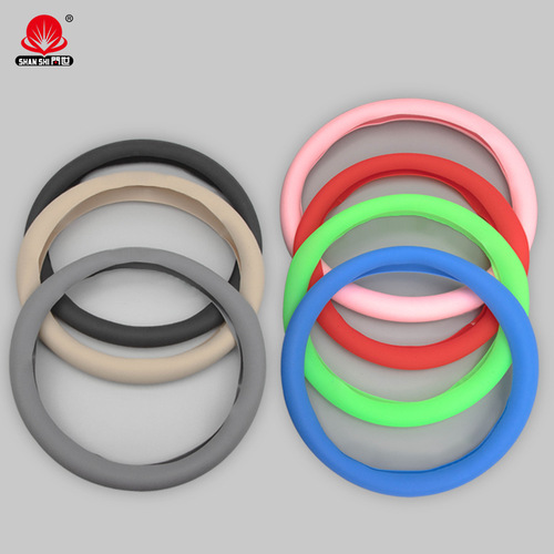 New car silicone steering wheel cover summer ultra-thin leather texture anti-slip and odorless silicone handle cover unisex 120g