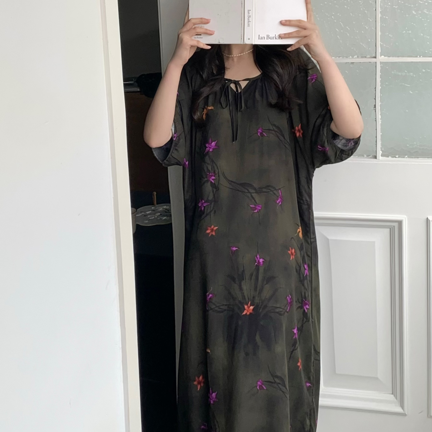 Camisón mujer verano falda larga de playa delgada pijama de seda de algodón primavera y otoño damas estilo de vacaciones ropa de hogar de seda de algodón de gran tamaño