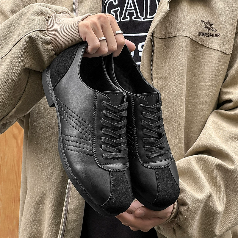 Ретро туфли по-немецки маленькие кожаные туфли для мужчин и женщин