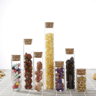 Bottling Bottle, Wishing Bottle, Cork, Transparent Sea Cucumber Reagent Bottle, Small Glass Bottle, Rose Test Tube Bottle, Straight Tube Trial Scented Tea