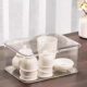 Tea Storage Box with Lid Dustproof Transparent Coffee Table Desktop Tea Tea Cup Organize Storage Kung Fu Teapot Storage Rack