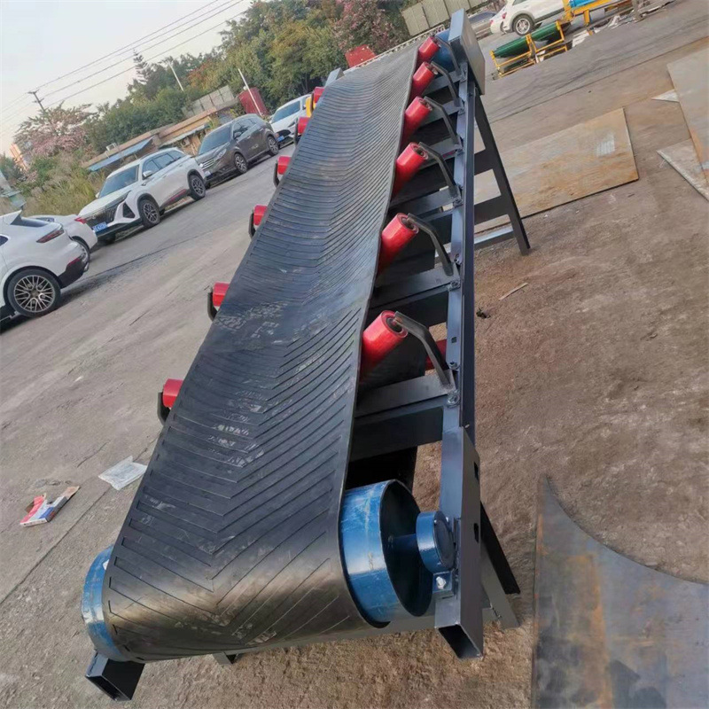 倾斜固定皮带输送机传送带输送机皮带流水线建筑沙土重型输送机